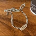 Lettering Tag Alloy Choker Silver - One Size