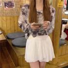 Long-sleeve Tie Dye T-shirt Gray - One Size