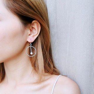 Faux-pearl Cicle Earrings