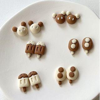 Bear Popsicle Stud Earring/clip-on Earring