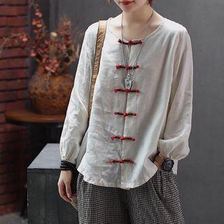 Frog Button Linen Jacket