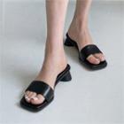 Wooden-heel Slide Sandals