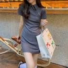 Short-sleeve Sheath Polo Shirtdress