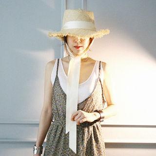 Spaghetti-strap Jumpsuit With Sash