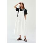 Shirred Stitched Maxi Overall Dress