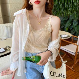 U-neck Knit Tank Top In 8 Colors