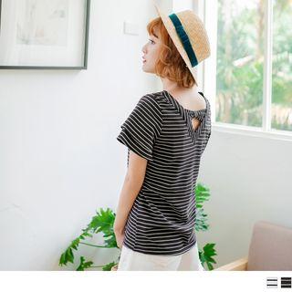 Layered Sleeve Striped Top