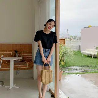 Bubble-sleeve Textured Blouse