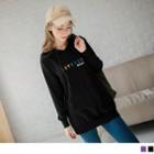 Lettering Embroidery Hoodie