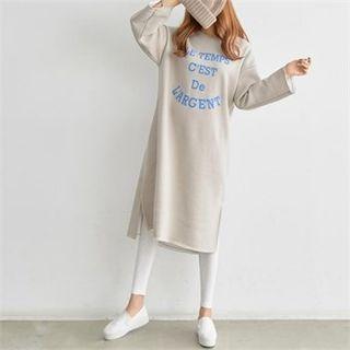 Letter Print Napped Dress