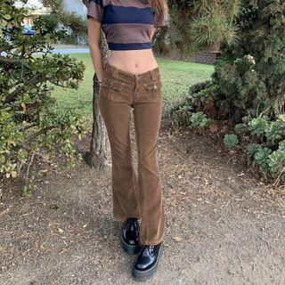 Low-rise Corduroy Bootcut Pants