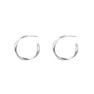 Hoop Drop Earring E4916 - 1 Pair - Silver - One Size