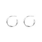 Hoop Drop Earring E4916 - 1 Pair - Silver - One Size