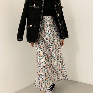 Floral High-waist Loose-fit A-line Skirt As Shown In Figure - One Size