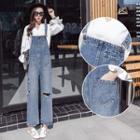 Ripped Wide-leg Dungaree