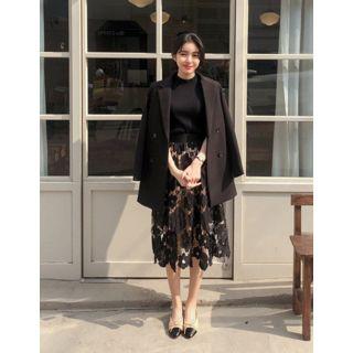 Dali Hotel Double-breasted Longline Blazer Black - One Size