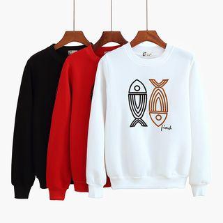 Fish Embroidery Pullover