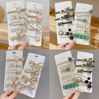 Set: Faux Pearl Acrylic Hair Clip (various Designs)
