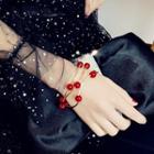 Ball-accent Layered Bracelet Bracelet - Ball - Red - One Size