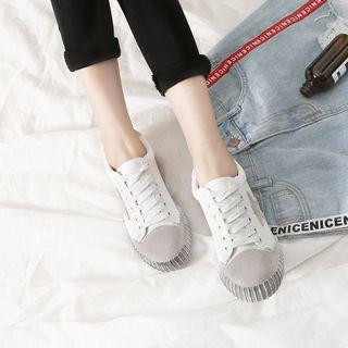 Star Applique Faux-leather Sneakers