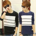 Long-sleeve Colour Block T-shirt