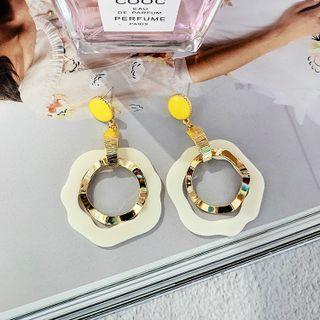 Acrylic Alloy Dangle Earring 1 Pair - Silver - Milky White - One Size