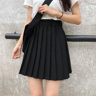 High-waist A-line Mini Accordion Pleat Skirt