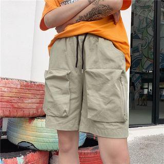 Plain Drawstring Cargo Shorts
