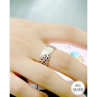 Openwork Silver Wide Open Ring