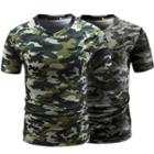Short-sleeve V-neck Camouflage T-shirt