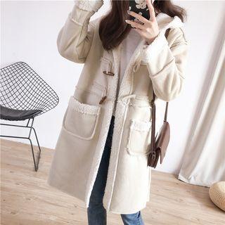 Dual-pocket Hooded Toggle Coat Khaki - One Size