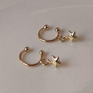 Star Alloy Dangle Earring 1702 - 1 Pair - Gold - One Size