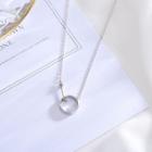 925 Sterling Hoop Necklace Ns246 - Silver - One Size