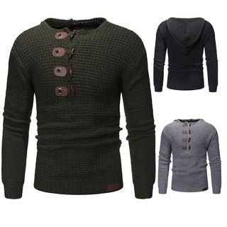 Knit Buttoned Hoodie