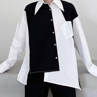 Asymmetrical Two-tone Shirt