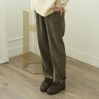 Drawcord Baggy Corduroy Pants