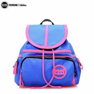 Contrast-trim Drawstring Nylon Backpack
