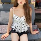 Dot Print Camisole Top White - One Size