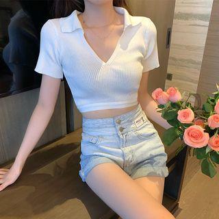 Cropped Lapel Top