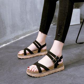 Double Buckled Platform Sandals