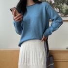 Plus Size Roll-edge Knit Top
