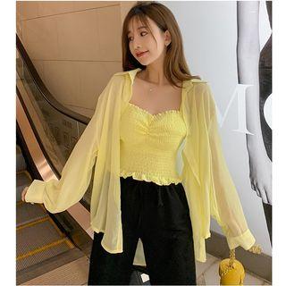 Camisole Top / Shirt / Straight Fit Pants / Set