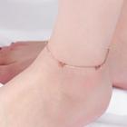 Stainless Steel Bow Anklet 69 - Anklet - One Size