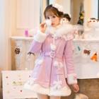 Faux Suede Fluffy Coatdress