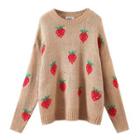 Strawberry Sweater Camel - One Size