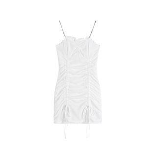 Chain Strap Drawstring Bodycon Dress