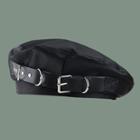 Plain Buckled Beret Black - 56cm To 58cm