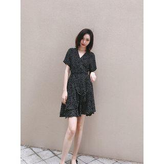 Polka-dot V-neck Chiffon Dress