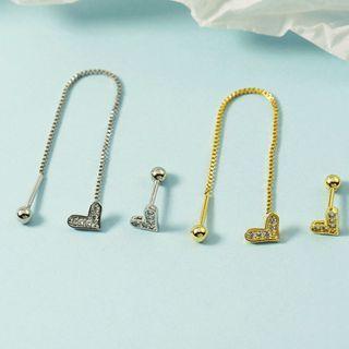 Asymmetrical Rhinestone Chain Ear Stud
