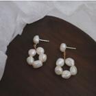 S925 Natural Pearl Circle Earrings  - One Size